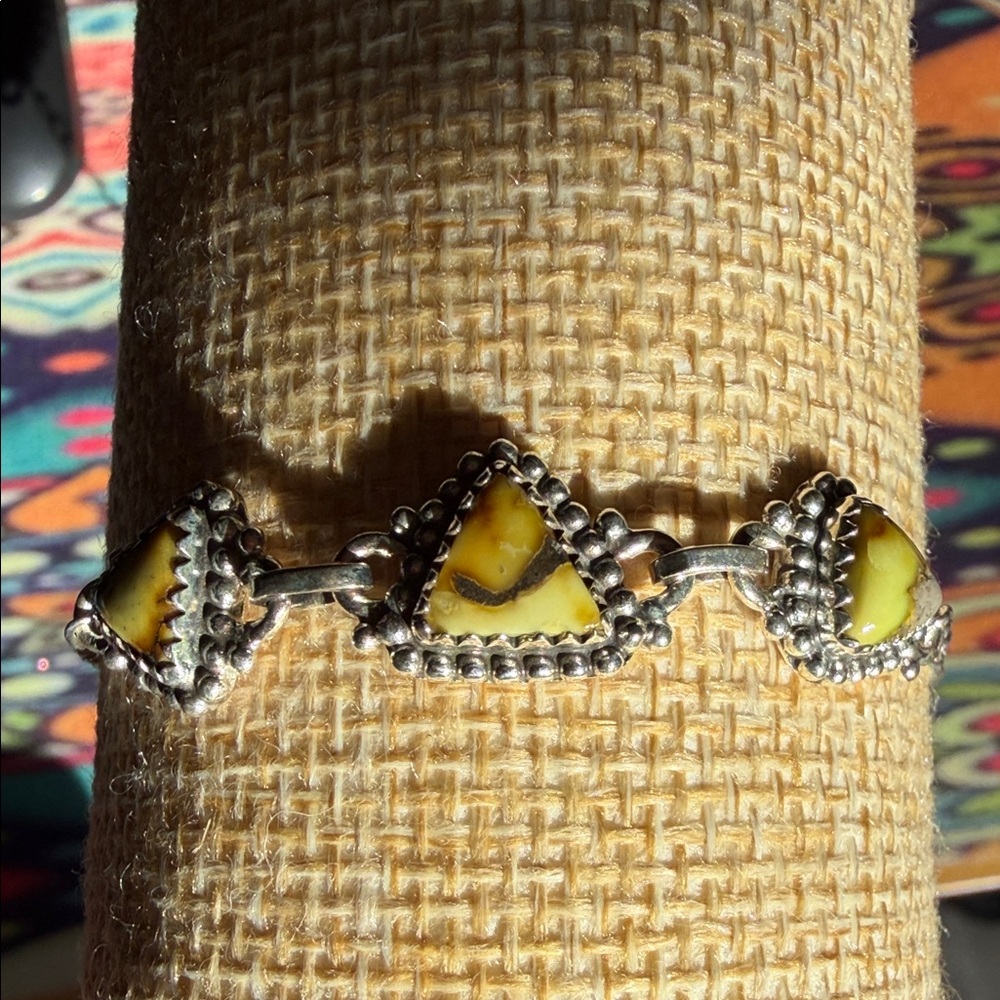 Sterling Silver and Palomino Triangle Bracelet